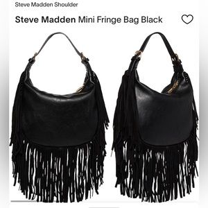 Steve Madden Mini Fringe Bag Black